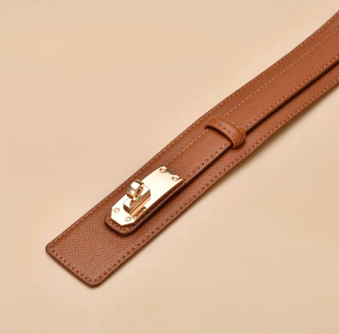Leather Twist  Buckle Belt