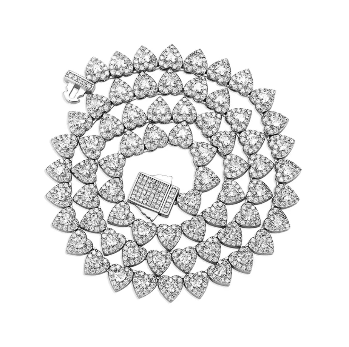 Heart Shaped Tennis Necklace