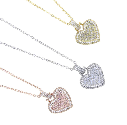 Baguette Heart Necklace