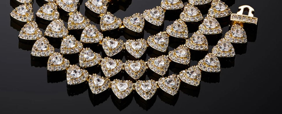 Heart Shaped Tennis Necklace