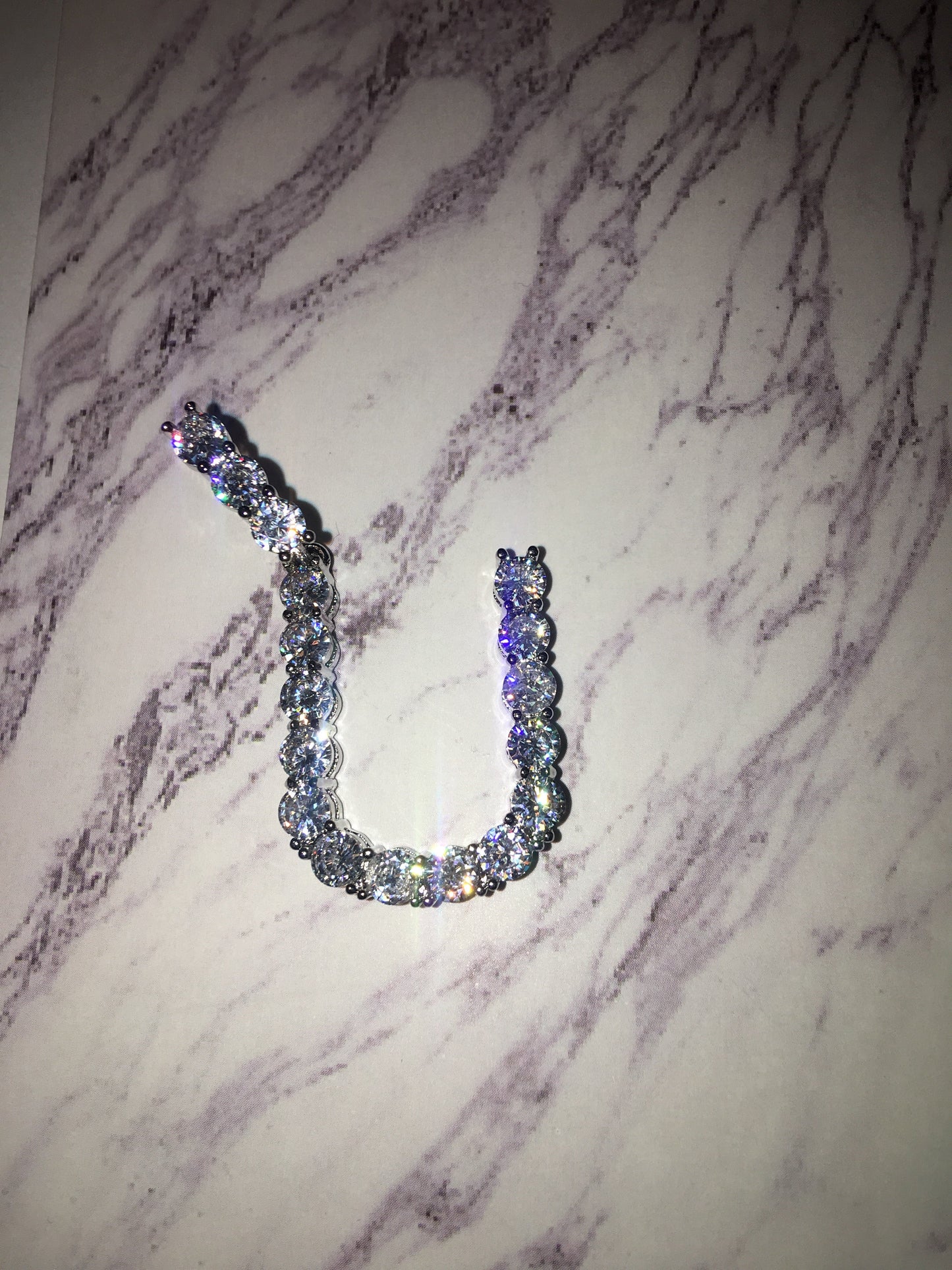 Tennis Necklace with Initial