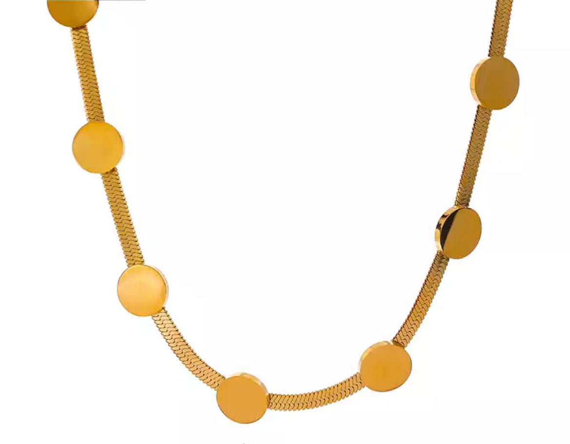 Circled Herringbone Necklace