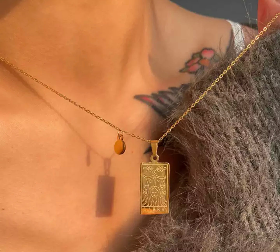 Square Pendant Zodiac Necklace