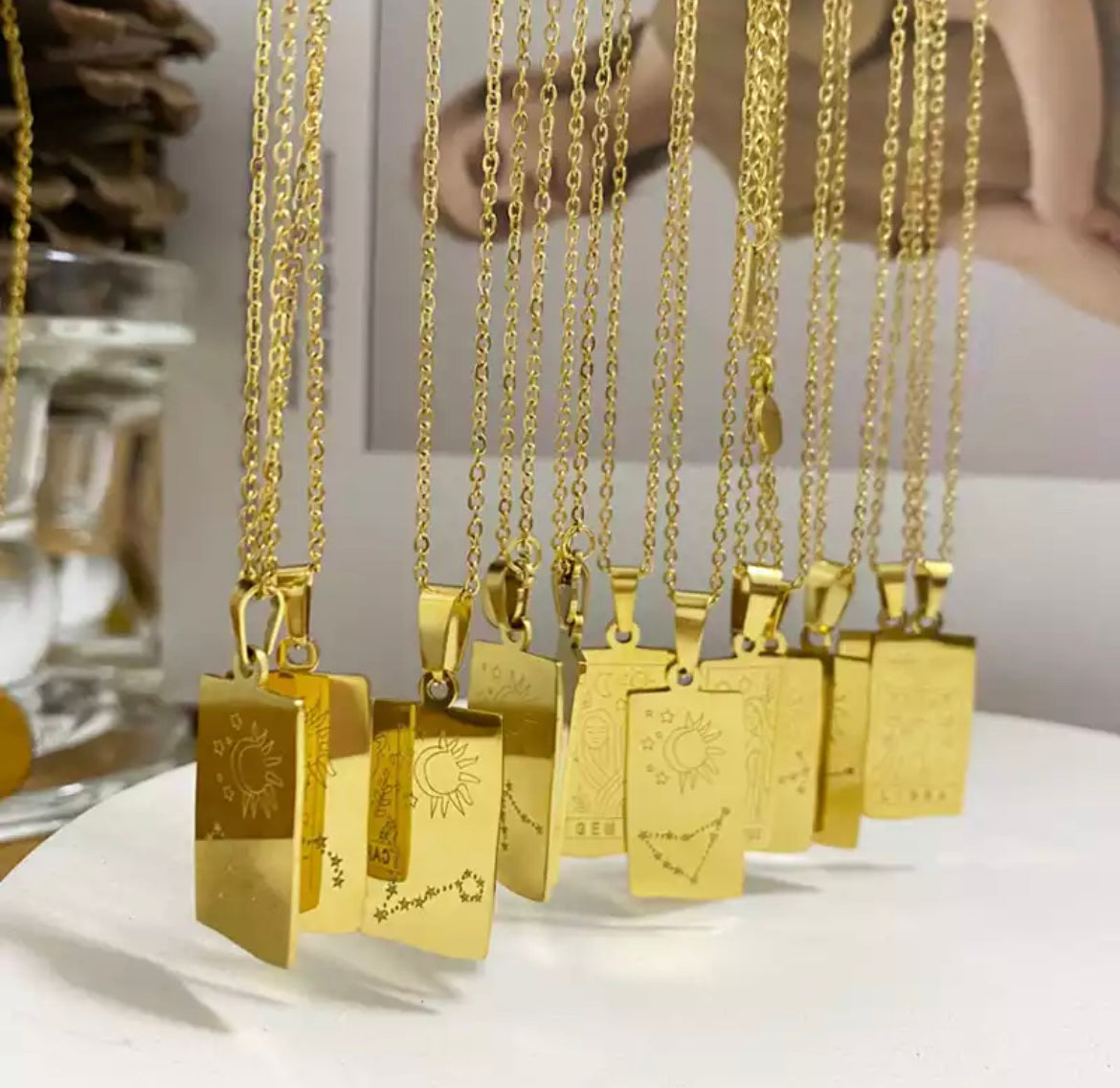Square Pendant Zodiac Necklace