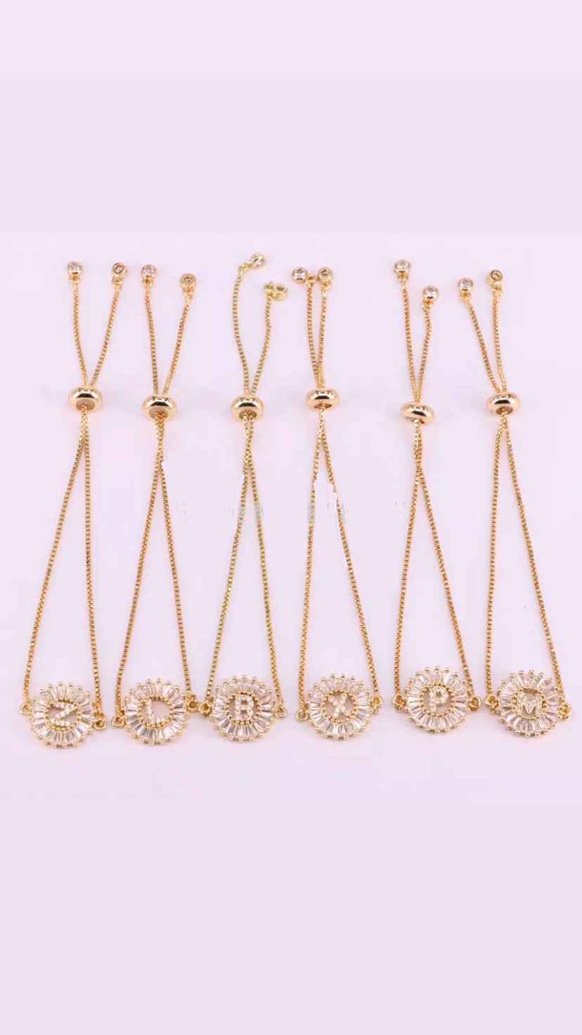 Baguette Initial Bracelet