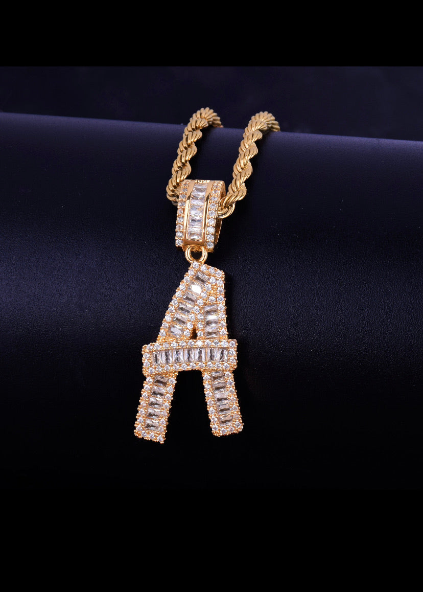 Large Baguette Letter Necklace