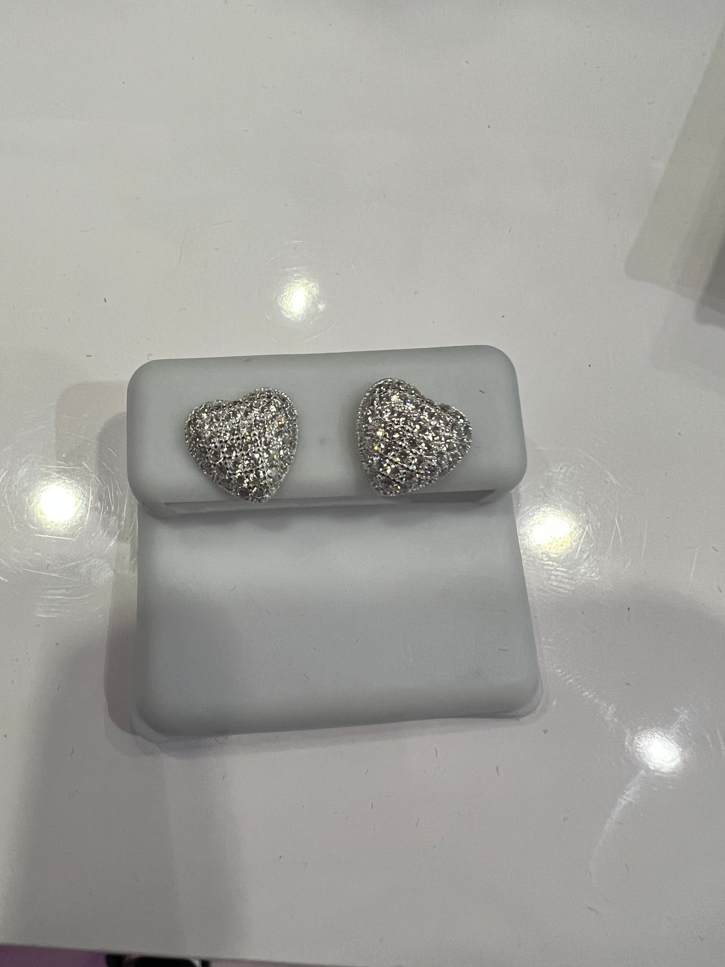 Sterling silver heart studs