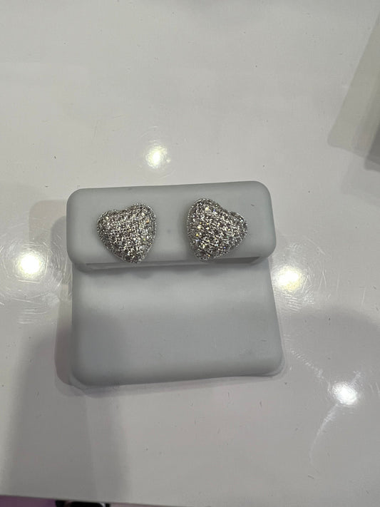 Sterling silver heart studs