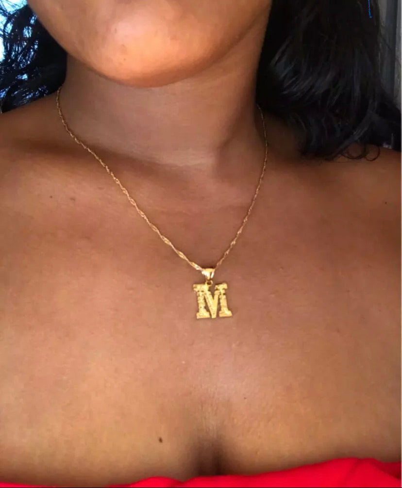 Retro Gold letter Necklace
