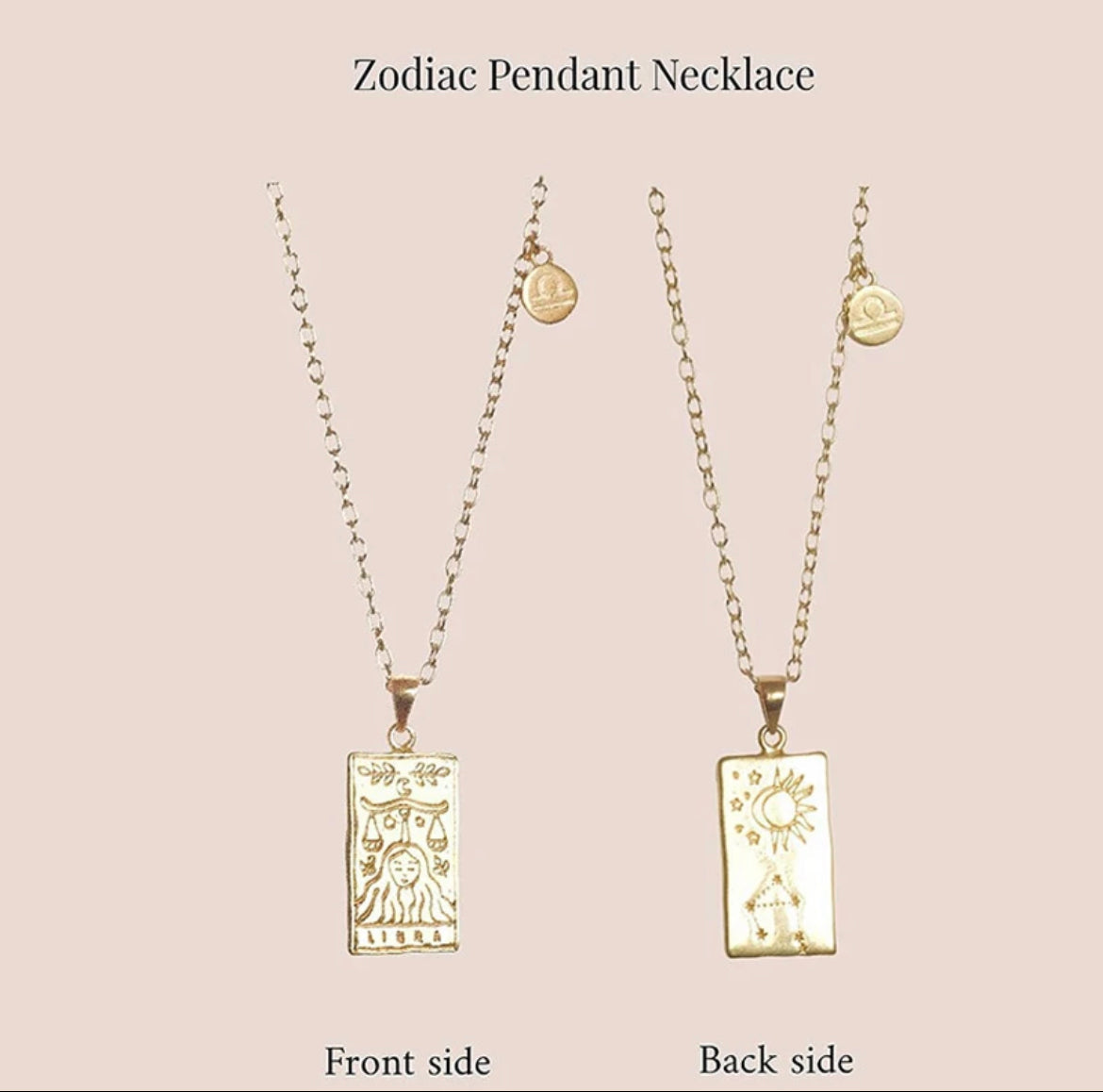 Square Pendant Zodiac Necklace