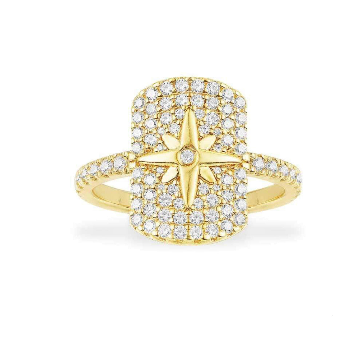 Pave Star Plate ring