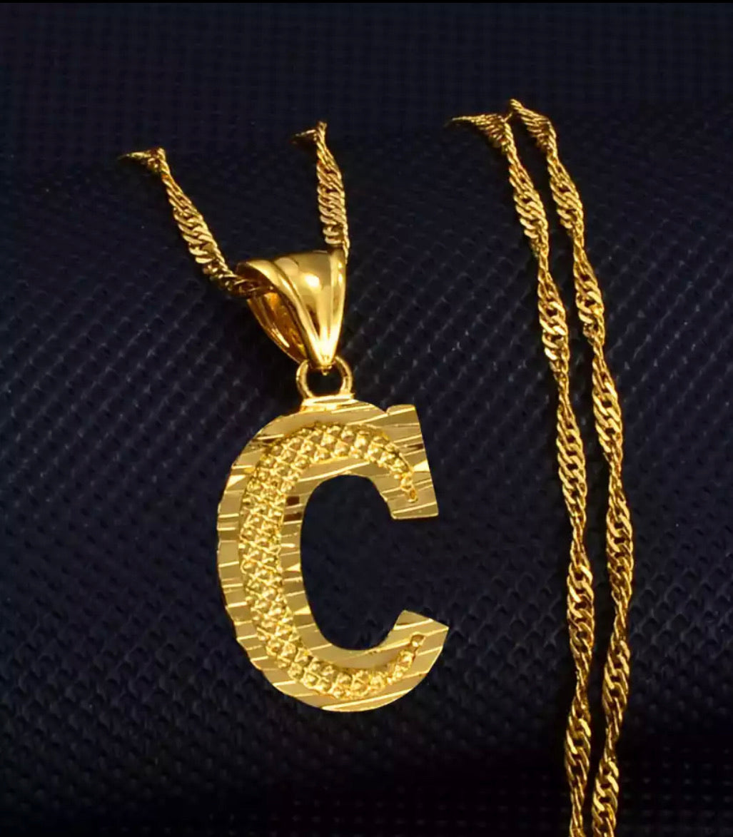 Retro Gold letter Necklace