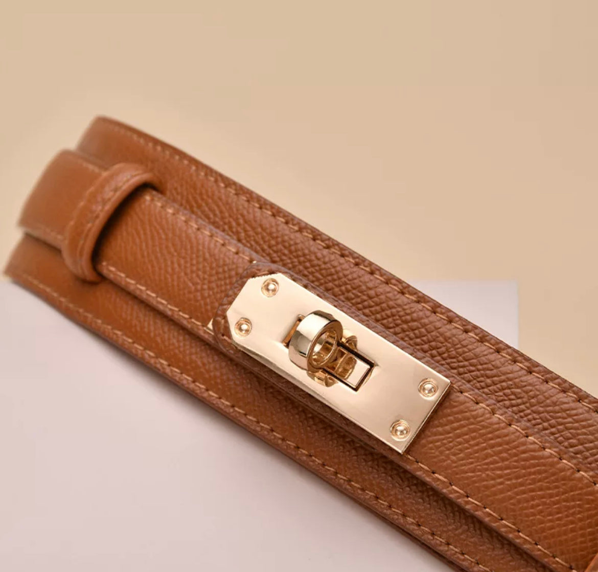 Leather Twist  Buckle Belt