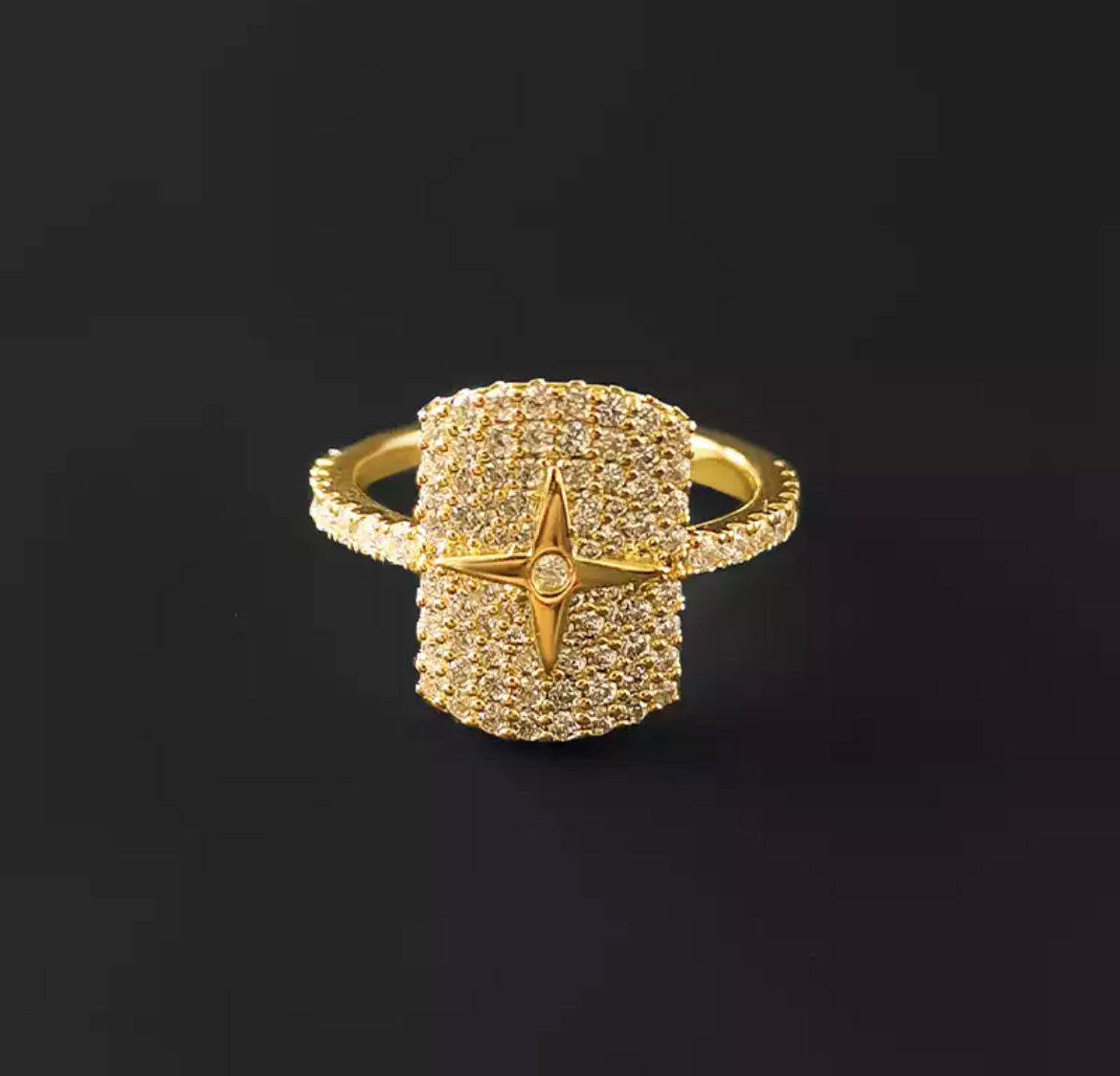 Pave Star Plate ring