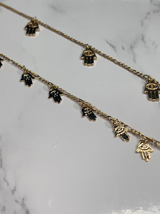 Dangling Hamsa Anklet