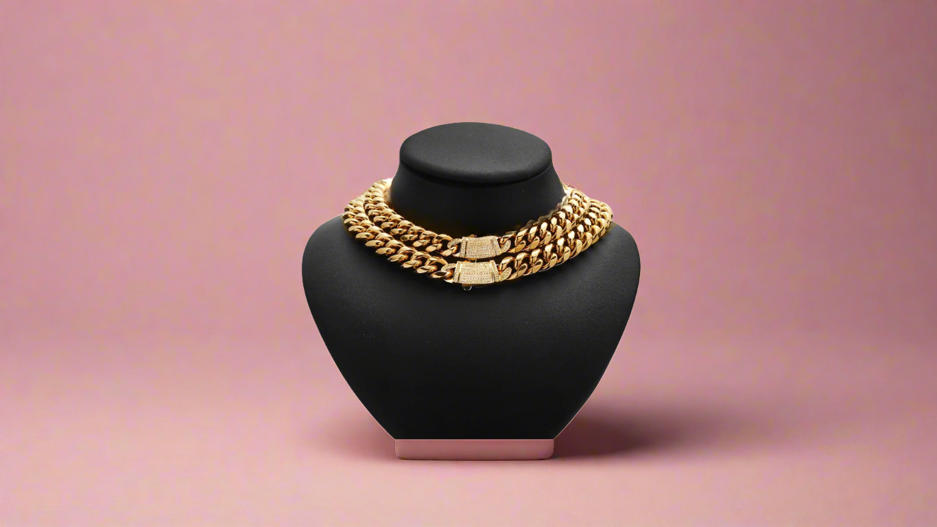 Cuban Link Pave Clasp Necklace