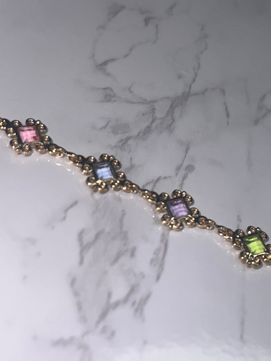 Multi Colored Gem Anklet