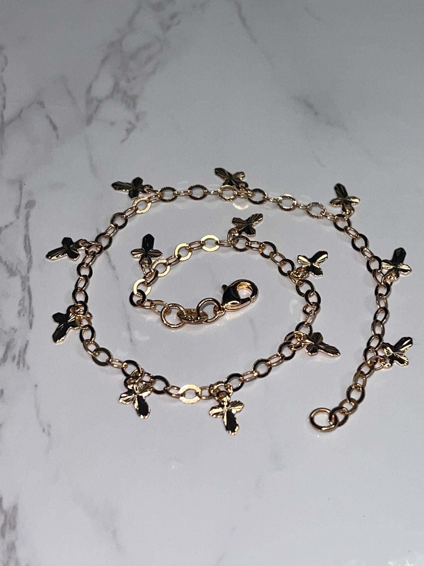 Dangling Cross Anklet