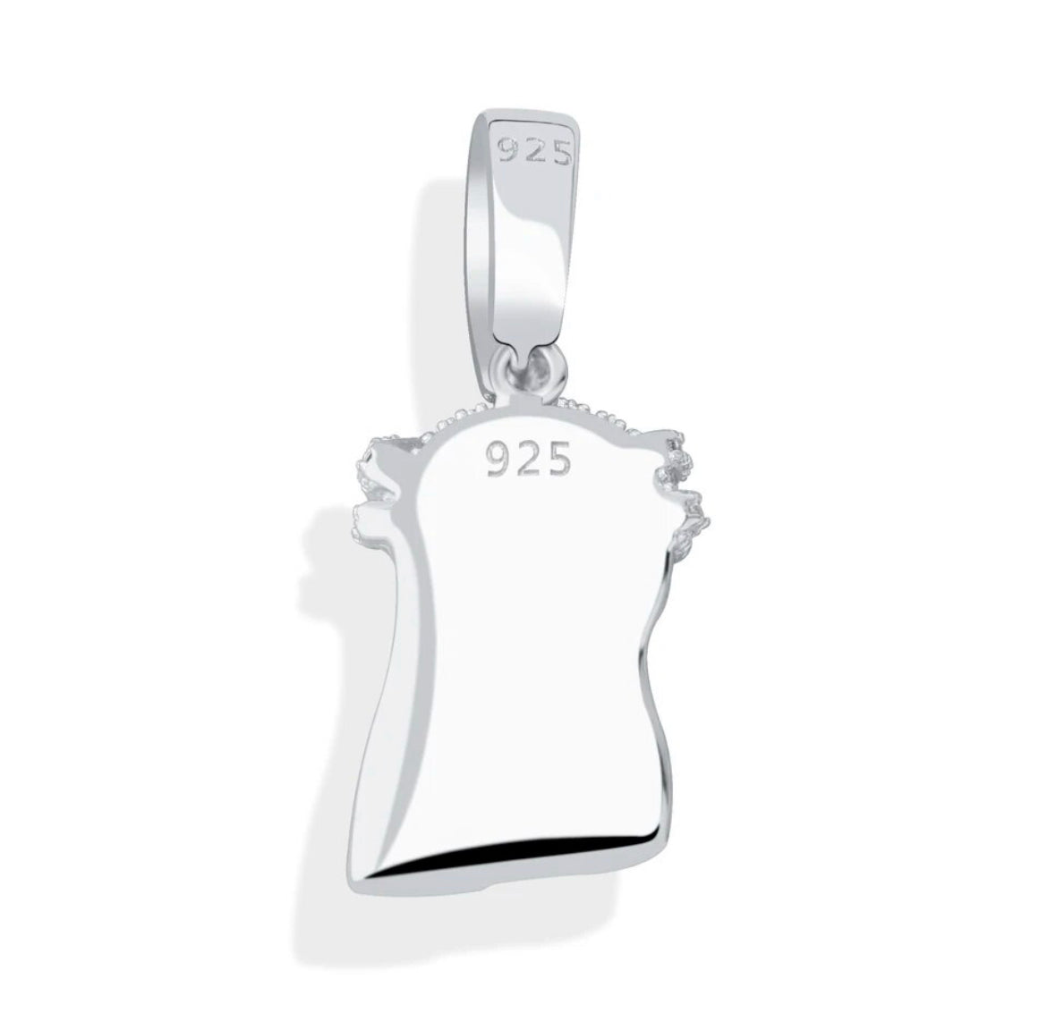 925 Sterling Silver Pave Mini Jesus Piece