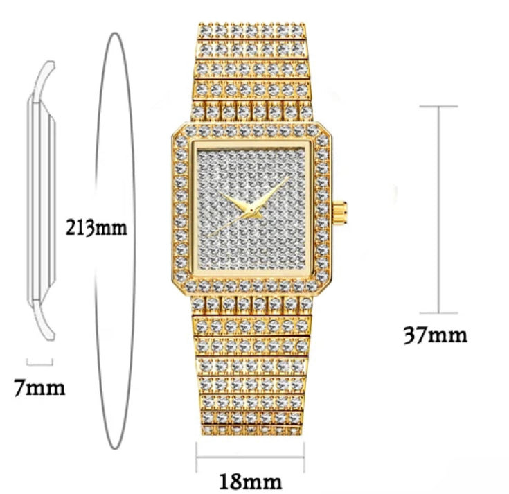 Icy Square Face Wrist Watch