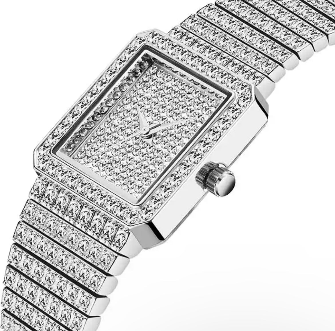 Icy Square Face Wrist Watch