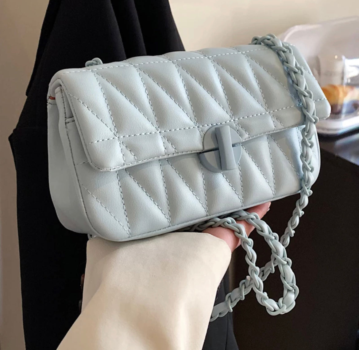 Stitched Turn-lock Bag