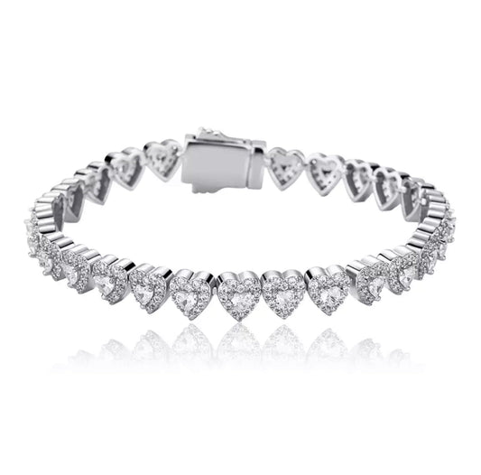 Heart shaped Tennis Bracelet