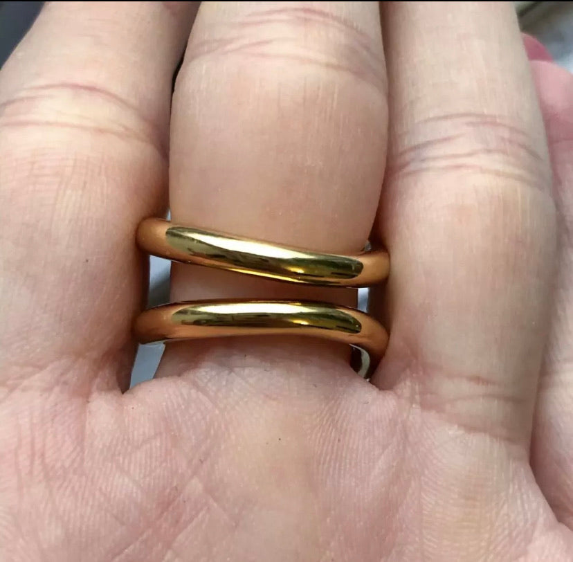 Golden Abstract Ring