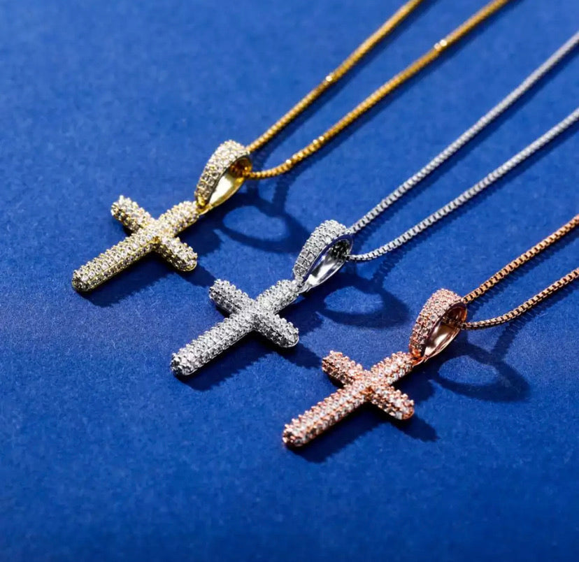 925 Silver Mini Pave Cross