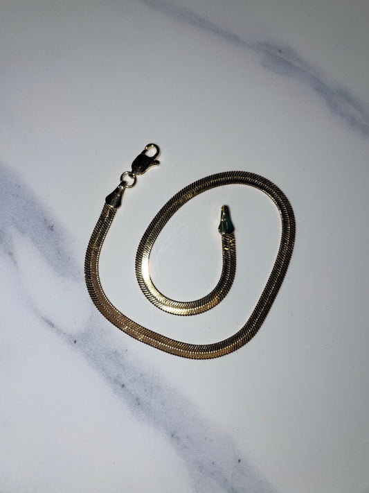 Golden Herringbone Anklet