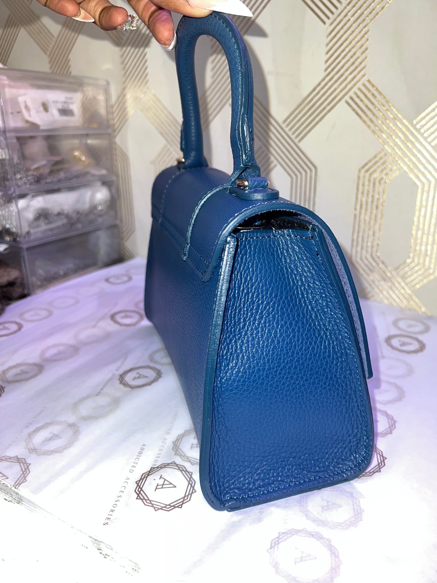 Leather Hourglass Bag