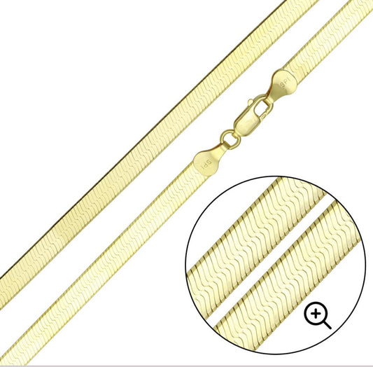 5.5mm 14k Gold plated Herringbone Necklace