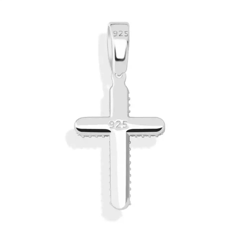 925 Silver Mini Pave Cross