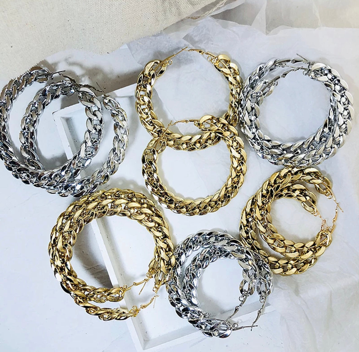 Large Chain Link Hoops